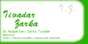 tivadar zarka business card